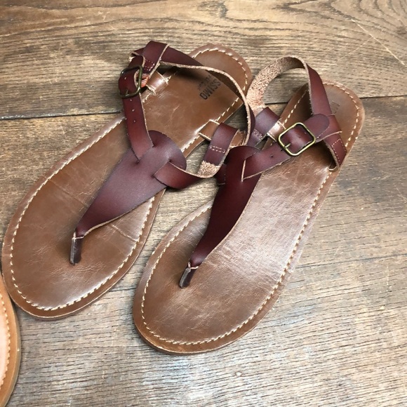 Women’s Size 8 Sandals Brown Creme - Picture 3 of 6